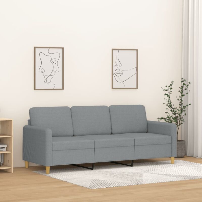 3-sitzer-sofa Hellgrau 180 Cm Stoff Vidaxl