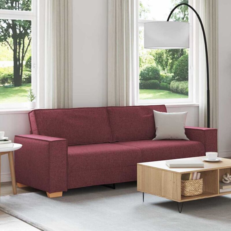 3-sitzer Sofa In Weinrot, 180 Cm, Aus Stoff - Vidaxl