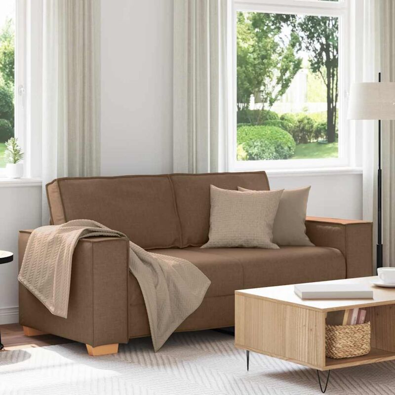 2-sitzer Sofa Braun 140 Cm Stoff Vidaxl