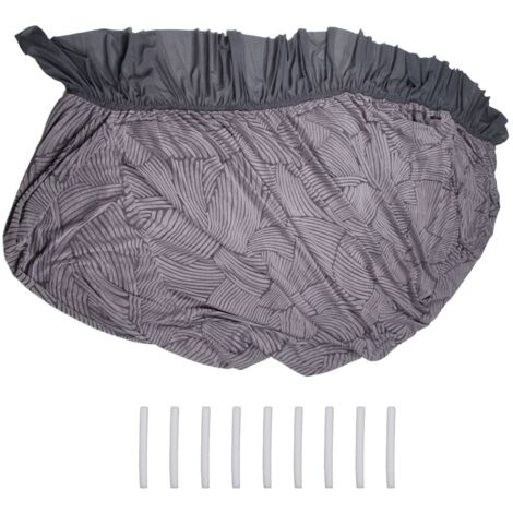 3-Sitzer-Sofabezug mit integriertem Volant, Antirutschband und kationischer Verstärkung - Schwarz (190-230 cm)