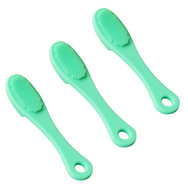 Image of Northix - 3 spazzolini da dito in silicone per animali domestici - verde