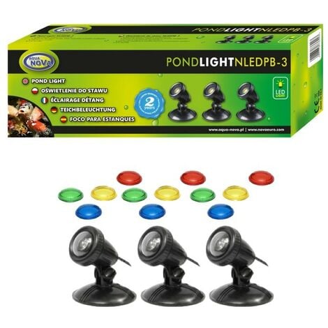 3 Spots Led 1W Immergeables Pour Bassin De Jardins Et Étangs Extérieurs