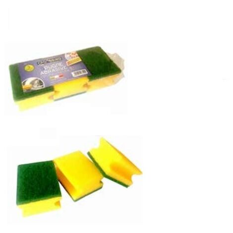 3 SPUGNE ABRASIVE CON IMPUGNATURA