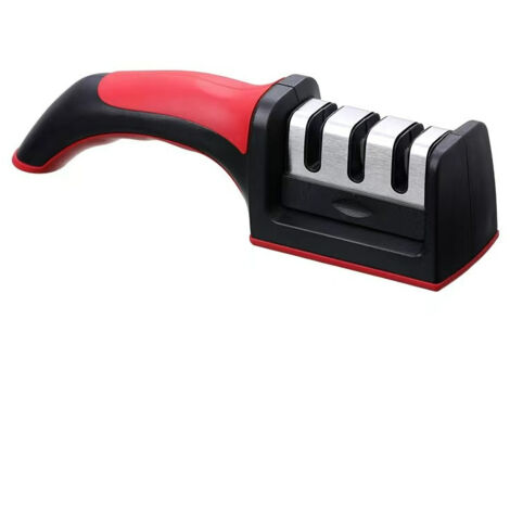 3-Stage Sharpener - Ceramic Stone/Tungsten Carbide/Diamond - Black Finish (2pcs)