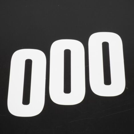 3 Sticker Aufkleber Rennnummer Null 0 weiß blackbird 130x70mm für