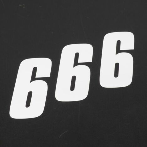 3 Sticker Aufkleber Rennnummer sechs 6 weiß blackbird 100x50 für