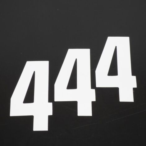 3 Sticker Aufkleber Rennnummer vier 4 weiß blackbird 130x70 für