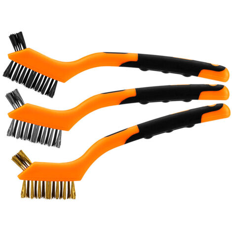 3 Stk. Drahtbürsten Set Stahl, Kupfer, Nylon