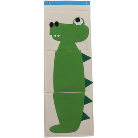 3-stöckige Aufbewahrungstasche aus Filz in Tierform – Krokodil, 100,6 x 34,9 cm, für Schrank oder Tür