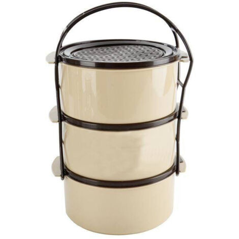 3-stöckige Lunchdose aus Kunststoff 3x1,5 l