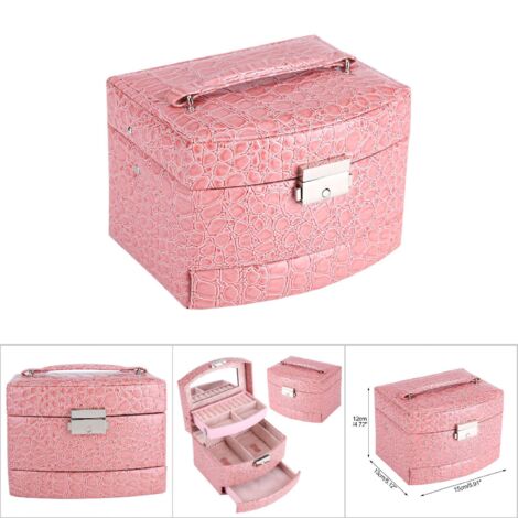 3-stöckige Schmuckaufbewahrungsbox für Halsketten und Ringe – Geschenkidee für Frauen und Wohnaccessoire