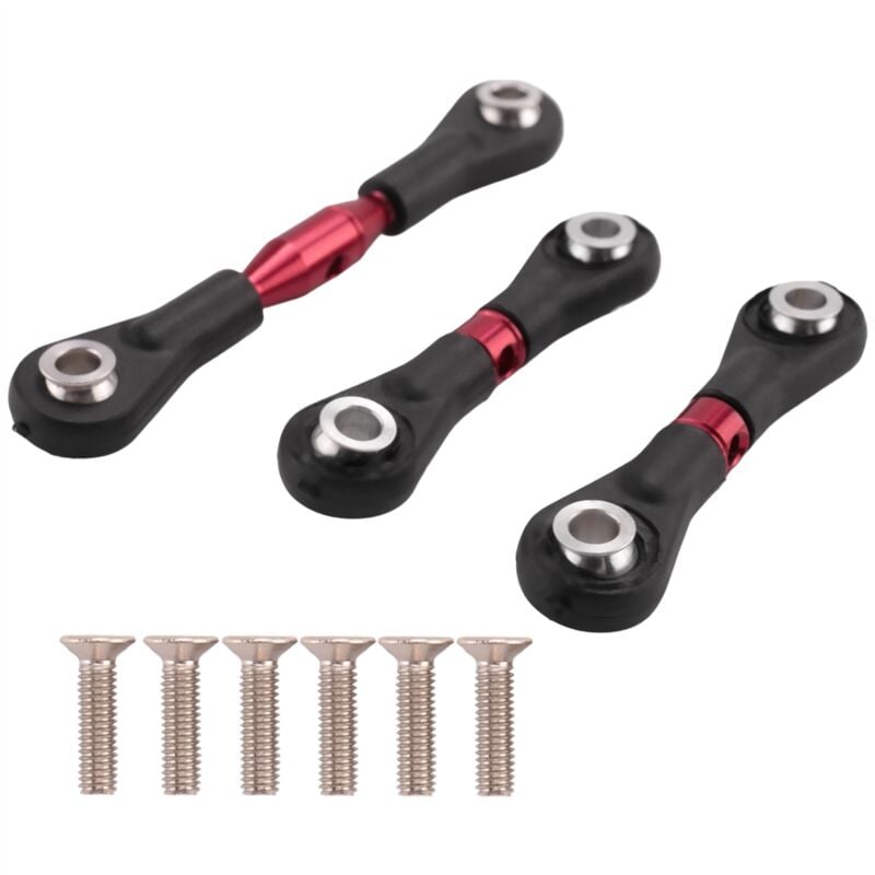 Image of 3 StüCk Metall Lenkung Stange Verbindung Spur für TT-01 TT01 1/10 rc Auto Upgrade Teile ZubehöR,Rot