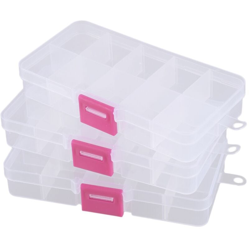 Image of 3 stücke 10 Grid Elektronische Komponente Teile Kits Kunststoff Lagerung Box Fall
