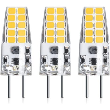 BEIJIYI 3 Stück 3 W 12 V G6,35 LED-Leuchtmittel, T3/T4/T5-Sockel, G6,35/GY6,35-Sockel, Kaltweiß 6000 K, Ersatz von 30 W Halogenlampen für Unterschrankbeleuchtung, Licht, Schreibtischlampe [Energieklasse A++]