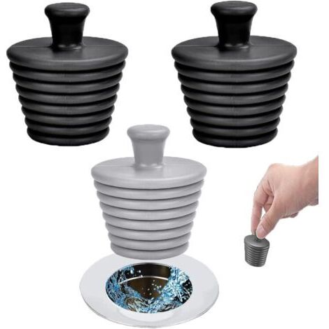 3 Stück Badewannenstöpsel, Silikon Abflussstopfen, Universal Abflussstopfen, Waschbeckenstöpsel, Ablauf für Waschbeckenabflüsse