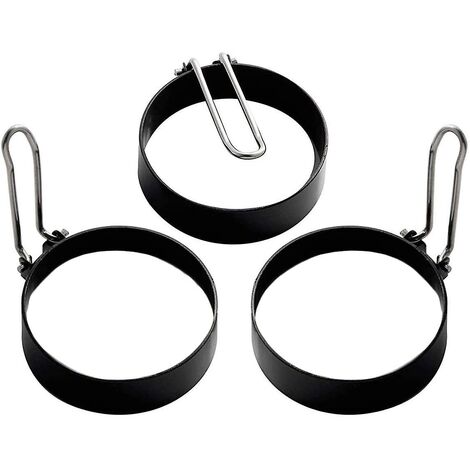 3 Stück Eierring, rund, antihaftbeschichtet, für Eierpfannkuchen, Edelstahl-Kochwerkzeug, Eiermacher-Formen