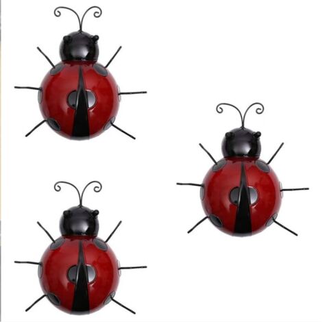 3 Stück einzelne Metall-Eisenkäfer-Tier-Anhänger zum Aufhängen, Kunstanhänger für drinnen und draußen, Garten, Heimdekoration (10 cm)
