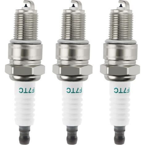 3 Stück F7Tc Zündkerzen, Rasenmäher-Zündkerzen, Zündkerzen mit massivem Anschluss, Ersatz für F6Tc/F7Tc, für GX120, GX200, GX240 Go-Kart, Motorrad, geschliffen und poliert, 168F