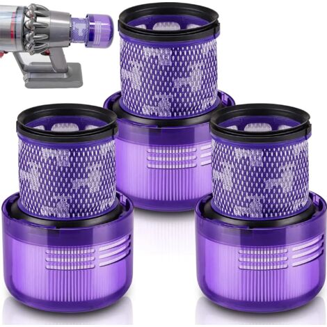 3 Stück HEPA Filter für Dyson V12 Detect Slim Absolute,Zubehö Ersatzfilter V12 Waschbar Ersatzteile Zubehör für Dyson Staubsauger V12 Filter 971517-01