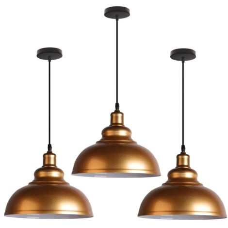 IDEGU Vintage Pendelleuchte – 3er Set Im Roségoldenen Käfig-Design, Diamantform, E27, 20 Cm – Perfekt Für Küche & Esszimmer