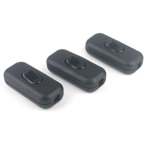 3 Stück Netzkabelschalter 6 A 250 V Wippschalter für Inline-Lampe, 2- oder 3-adriges Beleuchtungskabel, mit Ein/Aus-Wippe