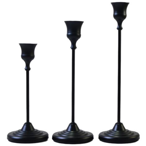 3 supports métalliques pour bougies, décoration lumineuse de table (bougies non incluses), diamètre 9 cm, trois hauteurs, amovibles