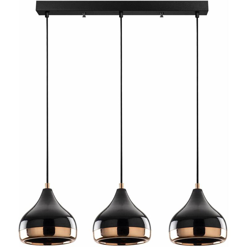 Toilinux - Suspension en métal 3 abat-jour Ylda Modèle 2