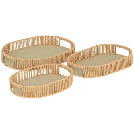 3 Tabletts Ali beige 39x28x5,7cm - Atmosphera créateur d'intérieur