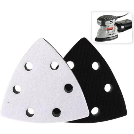 3 Tampon d'interface pour Plateau Ponceuse Triangulaire 93 x 93 x 93 mm avec 6 Trous, Coussin d'interface Triangulaire pour Delta Makita Bosch, Protection Pad Auto Agrippant Interface Mousse Souple