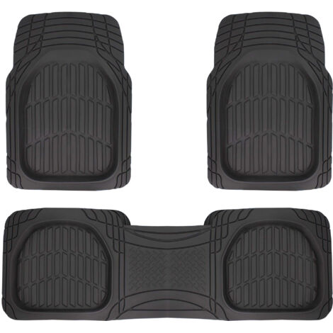 3 Tapis Caouchouc universels Deep Dish - Noir