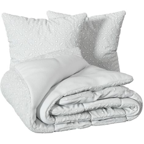 3-teilige Bettwäschegarnitur Swan Jacquard weiß 240x220cm - Atmosphera créateur d'intérieur