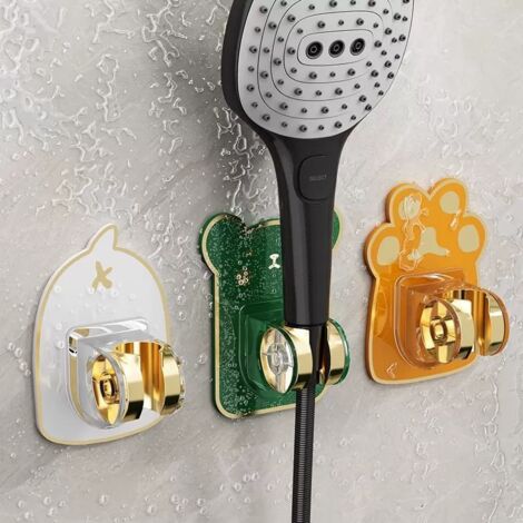 3-teilige Duschhalterung, stanzfreier, wandmontierter Duschkopfhalter, selbstklebender, wasserdichter Duschkopfständer, verstellbares Badezimmerzubehör