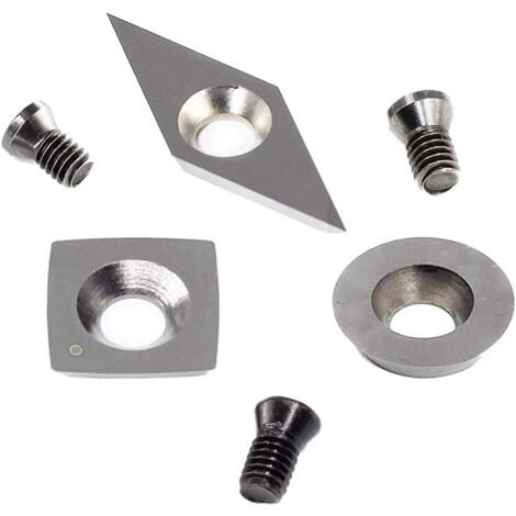3-teilige Hartmetall-Schneideinsätze für Holzbearbeitungsdrehmaschinen (einschließlich 11 mm Vierkant mit Radius, 12 mm Drehmaschine, 28 x 10 mm Diamant mit Spitze)