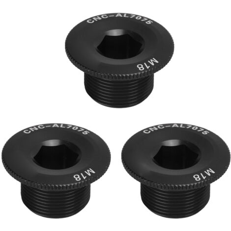 3-teilige Kurbelschrauben aus Aluminiumlegierung, Tretlagerabdeckung, Standard-M18-Gewinde für Monoblock-Ritzel, Schwarz