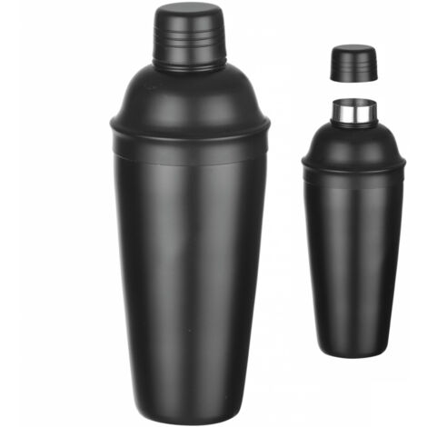 3-teiliger Barkeeper-Shaker für Drinks und Cocktails Cobbler 0,8 l - schwarz
