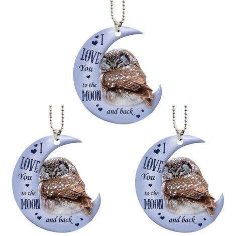 3-teiliger Frosch-auf-dem-Mond-Autoschmuck, Acryl-Weihnachtsbaumschmuck, Weihnachtsgeschenke