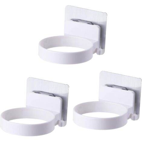 3-teiliger Haartrocknerhalter zur Wandmontage für Toiletten, Friseursalons (weiß)