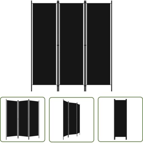 3-teiliger schwarzer Bildschirm 150x180 cm