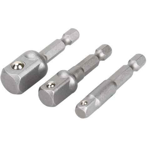 3-teiliger Sechskant-Steckschlüsseladapter für 1/4", 3/8", 1/2"-Schlagschrauber - Schlagwerkzeug