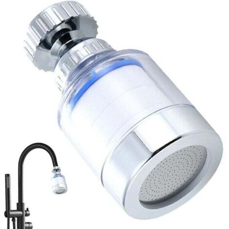 3-teiliger Spültischfilter, 360° drehbarer, transparenter Wasserfilter entfernt Chlor, Fluorid, Schwermetalle und hartes Wasser, multifunktionaler Wasserreiniger für Zuhause, Filter