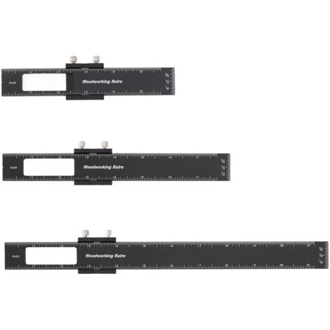 3-teiliger T-förmiger Holzbearbeitungslineal aus Aluminiumlegierung zum Messen und Markieren mit verschiebbaren Anschlägen