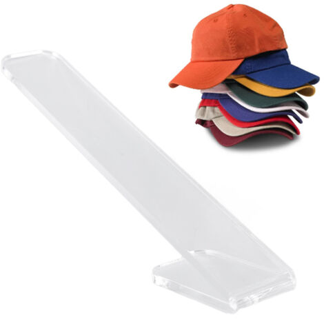 3-teiliger, wandmontierter Kappenhaken mit transparenten, V-förmigen Acrylklebehalterungen, geeignet für 10 Kappen