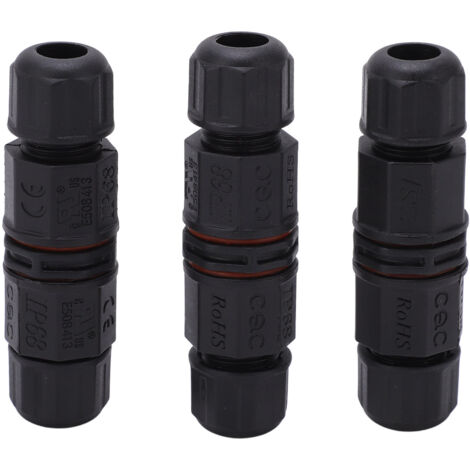 3-teiliger wasserdichter Stecker, 4-poliges gerades Kabel, Schutzart IP68, für LED-Außenbrunnenleuchten