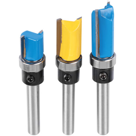 3-teiliges 1/4"-Fräserset zum Nuten und Profilieren von Holz