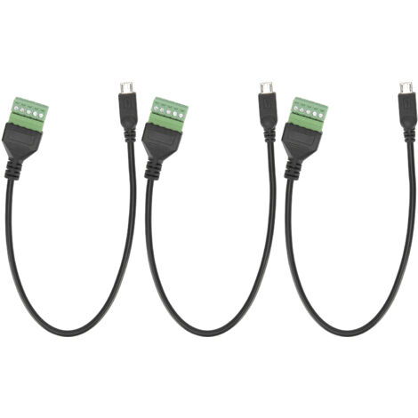 3-teiliges 5-Pin-auf-5-Pin-Micro-USB-Stecker-Set mit Abschirmung, lötfreies Anschlusskabel