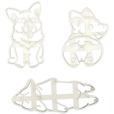 3-teiliges Ausstechförmchen-Set in Corgi-Form – Lustige Backform zum Selbermachen für Kinder