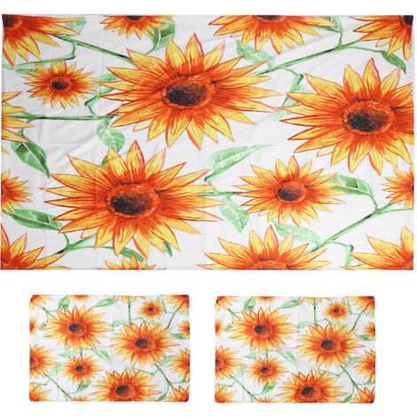 3-teiliges Bettwäscheset mit Blumenmuster, bestehend aus Bettbezug und Kissenbezügen (220 x 260 cm) fürs Schlafzimmer