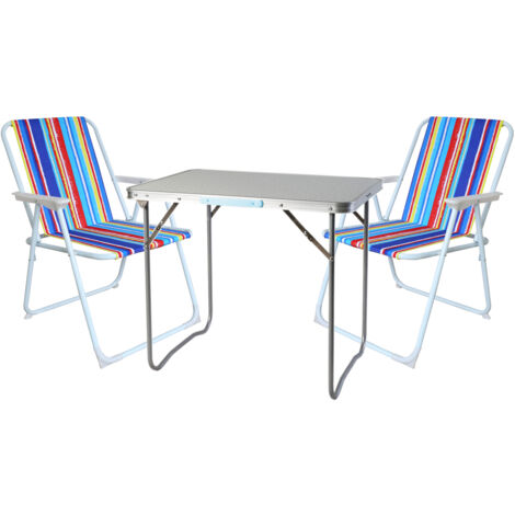 3-teiliges Campingmöbel Set 80x60x68cm-MMC330871+2xMPO2600SR