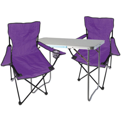 3-teiliges Campingmöbel Set lila-MMC330870+2xMPO2467