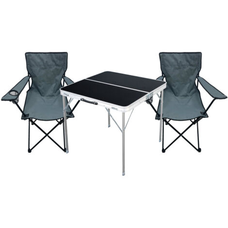 3-teiliges Campingmöbel Set Schwarz-MMC330883B+2xMPO2481